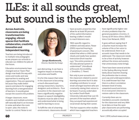 School News: ILE’s – It all sounds great but sounds the problem – page 60