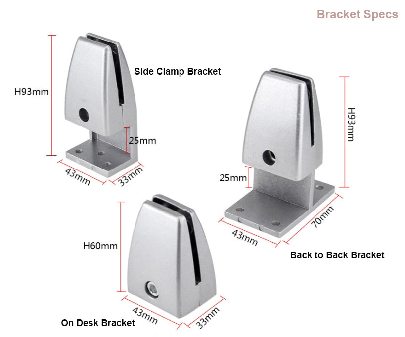 Desk Divider Screen Brackets