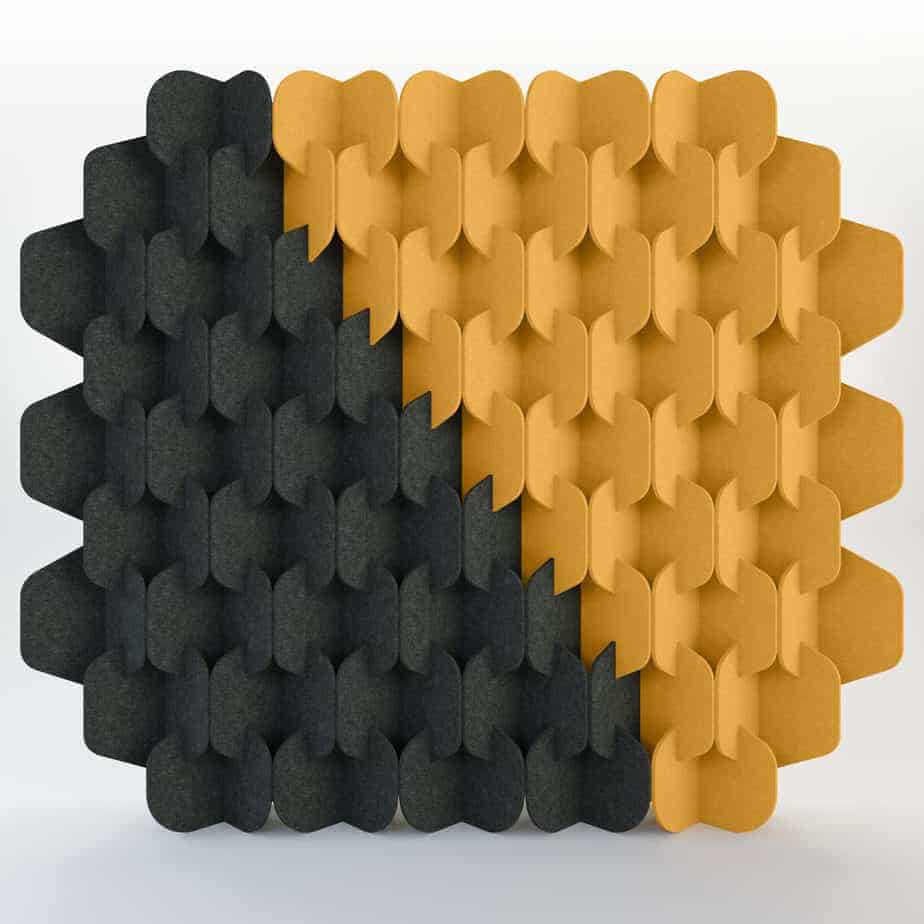 Acoustic Room Divider Screen - Konect in Yellow