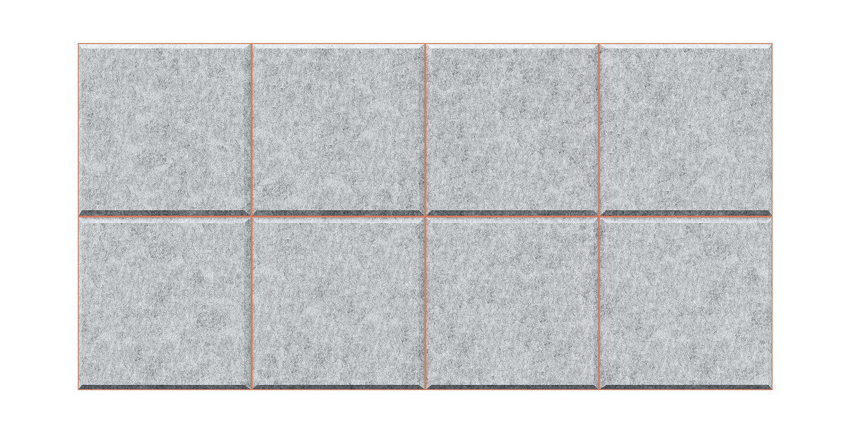 Outline acoustic wall panel in orange felt, 300 x 300 mm