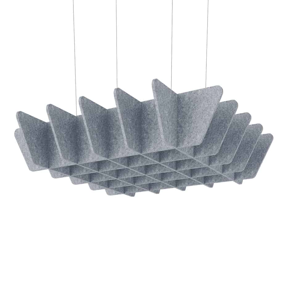 Acoustic Ceiling Baffles – Quad in Gray